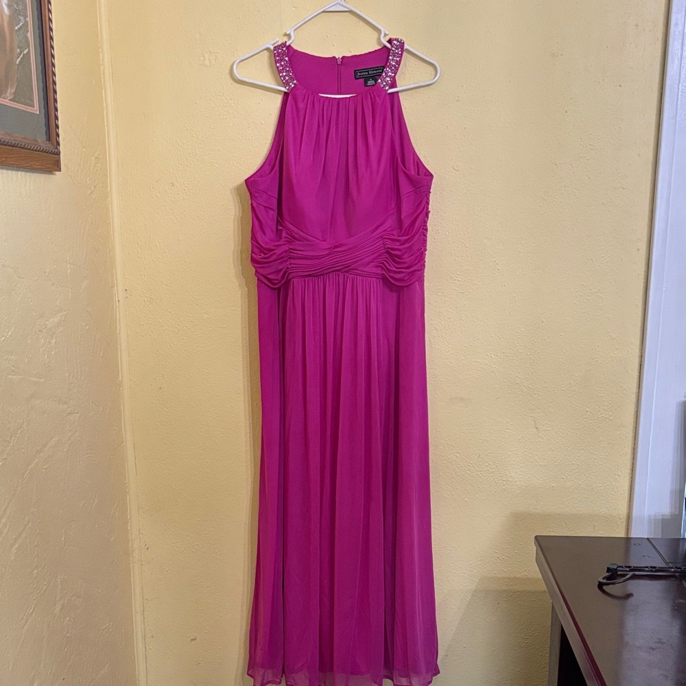 Jessica Howard Fuchsia Sleeveless Midi Dress